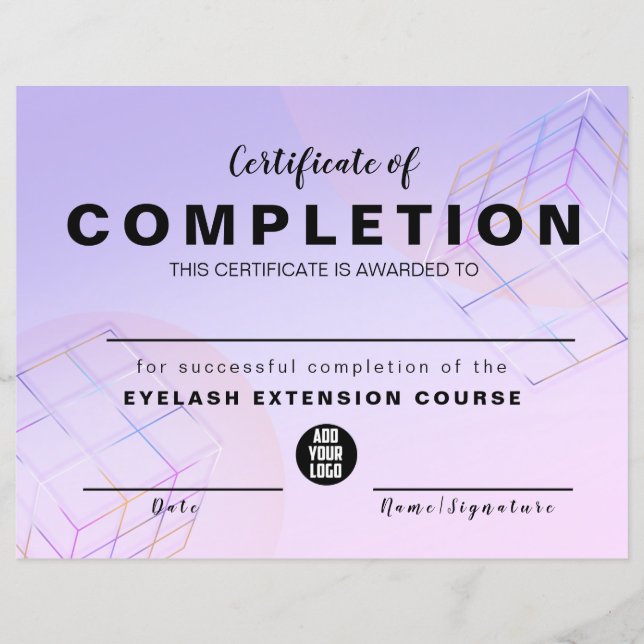 Lámina Elegante Logotipo Holográfico Púrpura Moderno (Anverso)