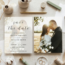 Elegante Moderno Foto de Boda Save the Date