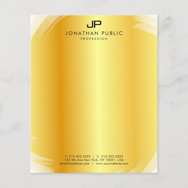 Lámina Elegante Monograma Gold Template Profesional Moder (Anverso)