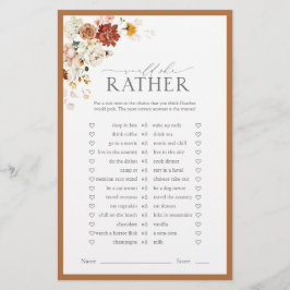 Lámina Elegante Naranja de óxido floral Nodal Shower Jueg