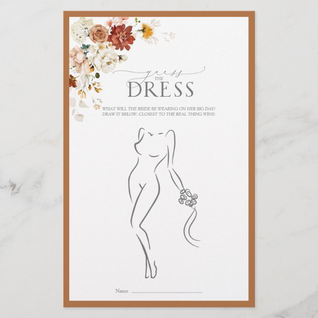 Lámina Elegante Naranja de óxido floral Nodal Shower Jueg (Anverso)