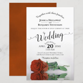 Lámina Elegante Naranja de óxido Rosa de la invitación a