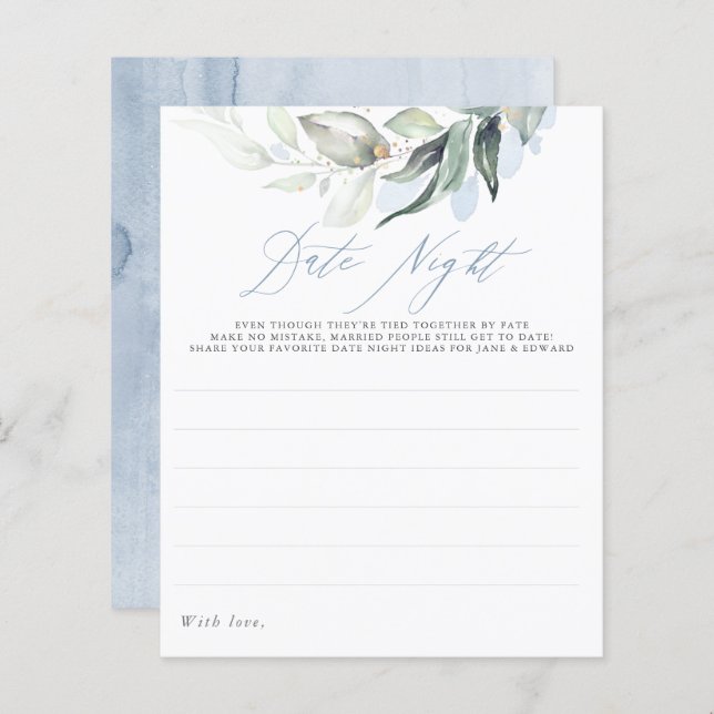 Lámina Elegante paisaje verde azul turquesa noche Ideas (Anverso / Reverso)