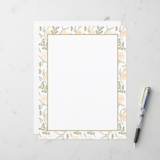Lámina Elegante Papel de diseño de estilo floral (Anverso/Reverso In Situ)