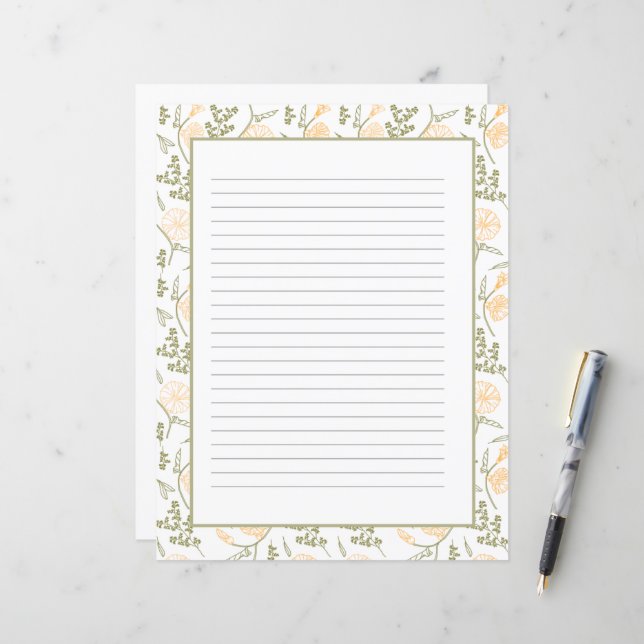 Lámina Elegante Papel de diseño de estilo floral (Anverso/Reverso In Situ)