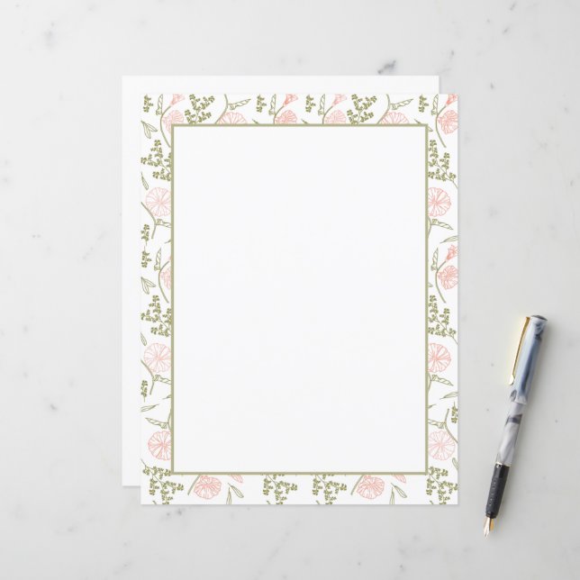 Lámina Elegante Papel de estacionamiento floral (Anverso/Reverso In Situ)