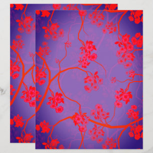 Lámina Elegante papel de reserva de artículos de cerezos