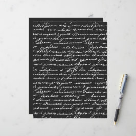 Lámina Elegante patrón de escritura a mano Clásico blanco