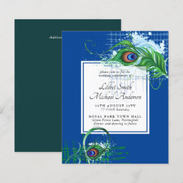 Lámina Elegante PEACOCK FEATHER Wedding Invitar PRESUPUES