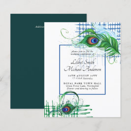 Lámina Elegante PEACOCK FEATHER Wedding Invitar PRESUPUES