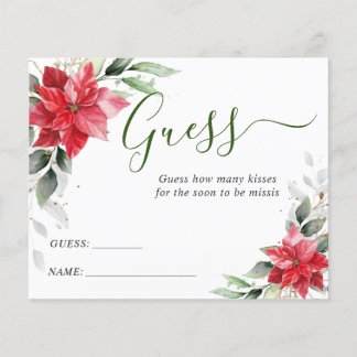 Lámina Elegante Poinsettia Roja adivina cuántas cartas de