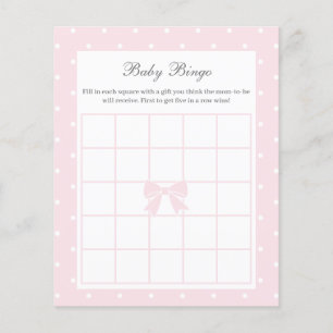 Lámina Elegante Polka Dots Baby Bow Bow Girl Shower