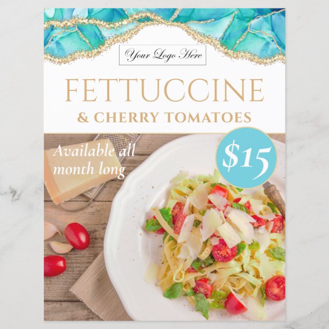 Lámina Elegante Poster especial del restaurante Blue Wate (Anverso)