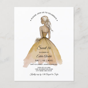 Lámina Elegante presupuesto dulce Minimalista 16 Invitaci
