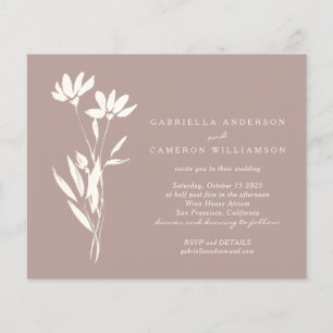 Lámina Elegante presupuesto Floral Dusty Mauve Wedding In