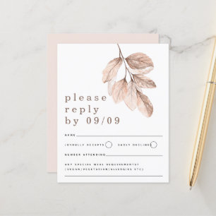 Lámina Elegante presupuesto Rubor deja matrimonio RSVP