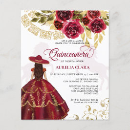 Lámina Elegante presupuesto Ruby Rojo Caballo Quinceañera