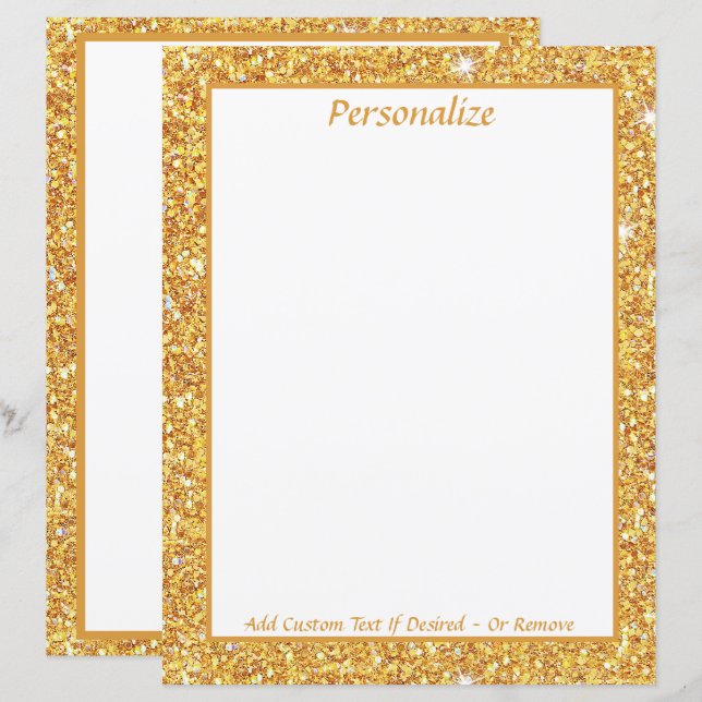 Lámina Elegante Purpurina de oro Personaliza Papel de dis (Anverso / Reverso)