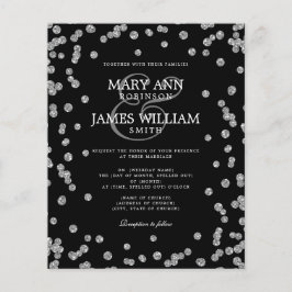 Lámina Elegante Purpurina plateado Confetti negro