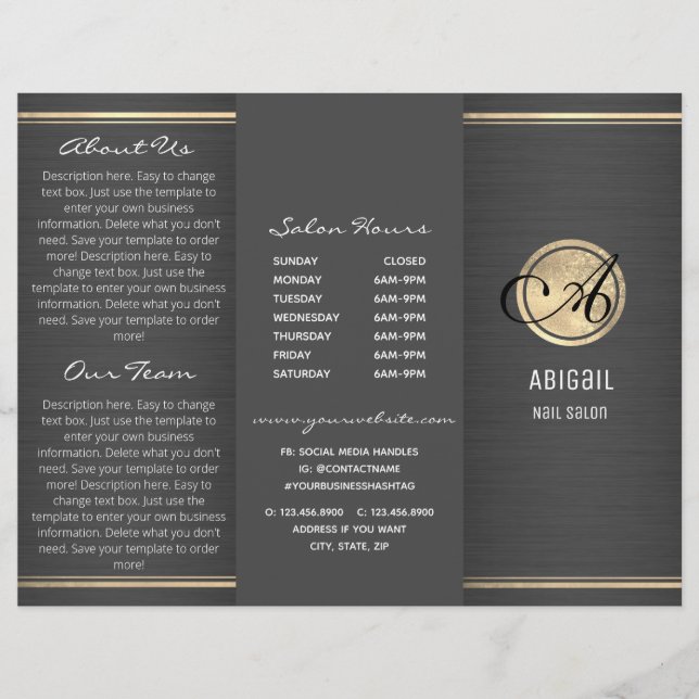 Lámina Elegante Purpurina y tríptico Metalizado cepillado (Anverso)