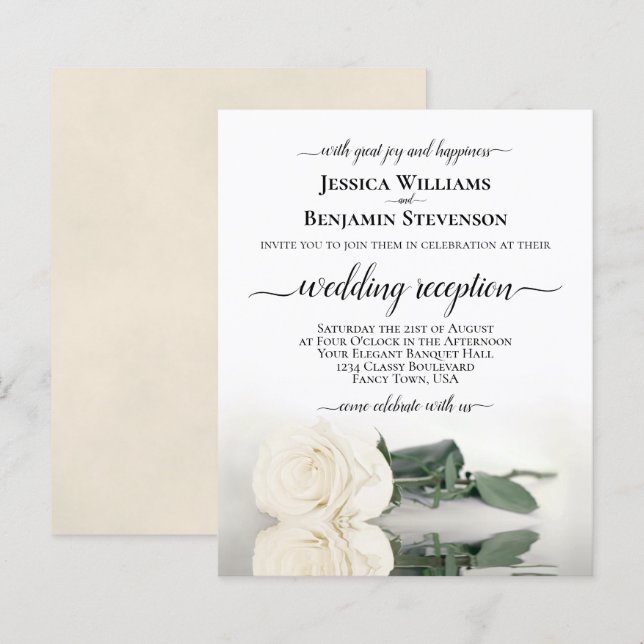 Lámina Elegante recepción de boda en rosa blanca (Anverso / Reverso)