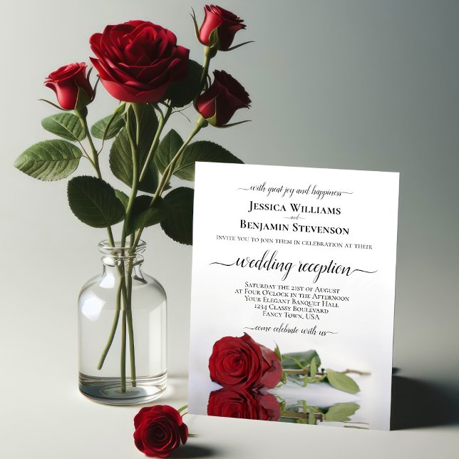 Lámina Elegante recepción de boda rosa roja (Subido por el creador)