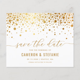 Lámina Elegante Relieve metalizado dorado Confetti blanco