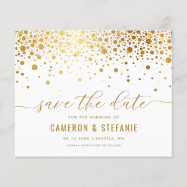 Lámina Elegante Relieve metalizado dorado Confetti blanco
