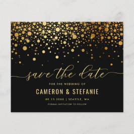 Lámina Elegante Relieve metalizado dorado Confetti Negro