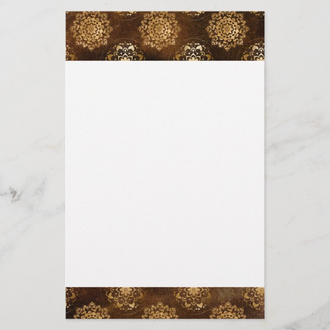 Lámina Elegante Relieve metalizado dorado y Mandala india (Anverso)