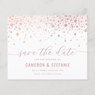 Lámina Elegante Relieve metalizado rosa Confetti blanco s
