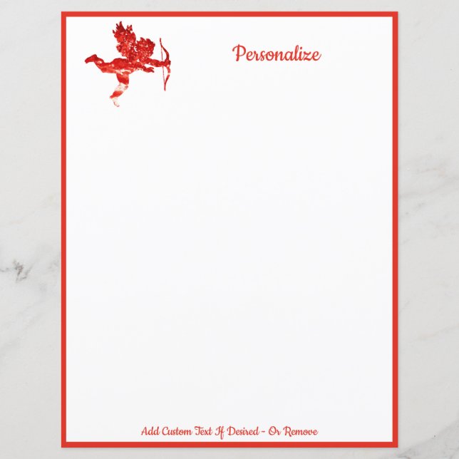 Lámina Elegante Romántico Cherub Cupid Valentine Red (Anverso)