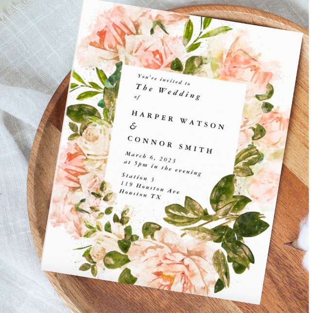 Lámina Elegante Rosa de presupuesto Invitación a la boda  (Subido por el creador)