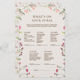 Lámina Elegante rosa floral ¿qué hay en tu juego de bolso