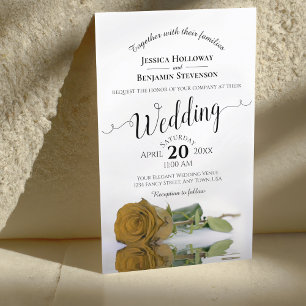 Lámina Elegante Rosa Ochre de Oro Invitación a la boda