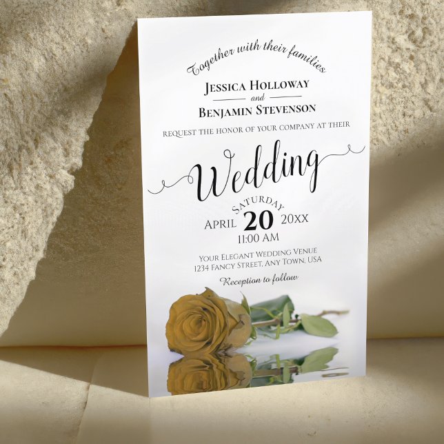Lámina Elegante Rosa Ochre de Oro Invitación a la boda (Subido por el creador)