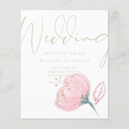 Lámina Elegante Rosa Oro Moderno Boda Sparkle