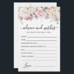 Lámina Elegante Rubor Rosa Greenery Advice and Wishes Car<br><div class="desc">Esta tarjeta de consejos y deseos está cubierta por un hermoso borde floral rosa rosado. Si necesitas más productos que coincidan,  por favor envíame un mensaje.</div>