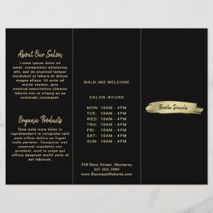 Lámina Elegante salón moderno tríptico de oro negro