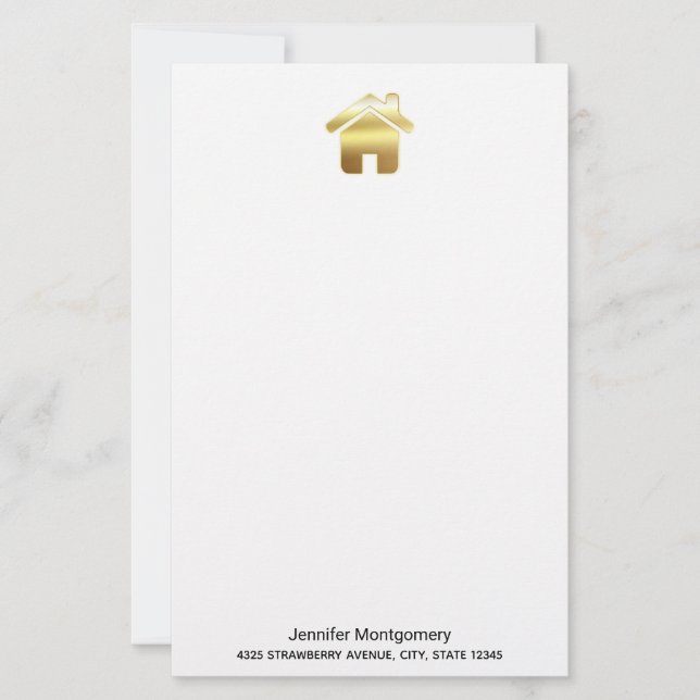 Lámina Elegante Símbolo de la Casa de Oro Diseño Inmobili (Anverso)