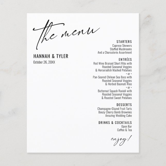 Lámina Elegante, simple, moderna tipografía, presupuesto  (Anverso)