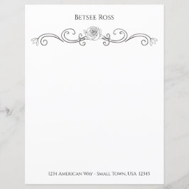 Lámina Elegante Stationery personalizada en blanco y negr