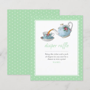 Lámina Elegante Teacup Baby Shower Tea Fiesta Diaper Raff