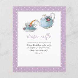 Lámina Elegante Teacup Baby Shower Tea Fiesta Diaper Raff