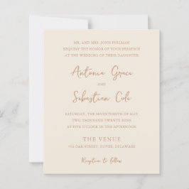 Lámina Elegante Tercia Neutral Invitación a la Boda Presu