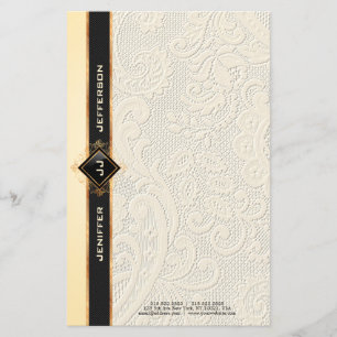 Lámina Elegante textura de encaje vintage Stationery Lett
