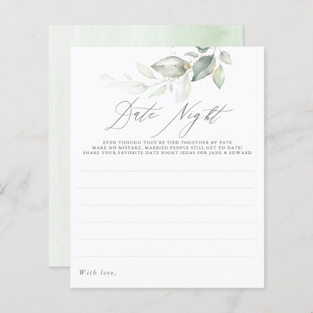 Lámina Elegante vegetación de oro deja ideas de noche (Anverso / Reverso)