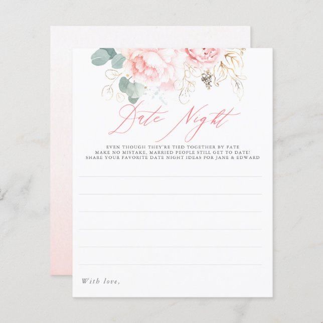 Lámina Elegante vegetación Ideas de noche con flores rosa (Anverso / Reverso)