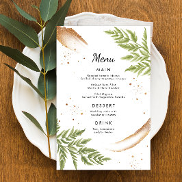 Lámina Elegante vegetación moderna y carta Boda de oro