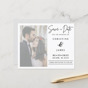 Lámina Elegante Vellum Script Fotomontaje Boda Guardar La